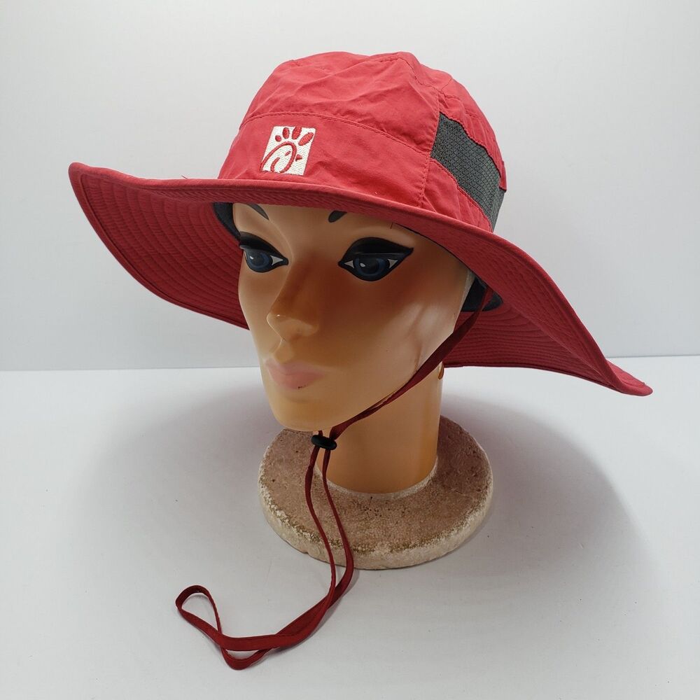 Chick-fil-A Team Member Sun Boonie Hat Red OOBE Uniform Wide Brim Outdoor Cap OS